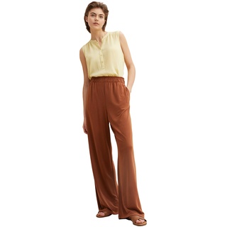 TOM TAILOR Denim Damen Palazzo Stoffhose 1031406, 29566 - Nut Brown, L