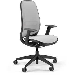 Sedus se:air Ergonomischer Drehstuhl, Bürostuhl, Kunststoff mit Rezyklat-Anteil, 100% Recyclingfähig, Grau,Schwarz, 42-55cm, bis 130kg Belastbar