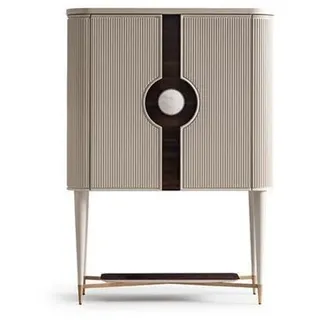 Barschrank Schrank Holzschrank Holz Bar Beige Getränke Design Flaschen - Beige