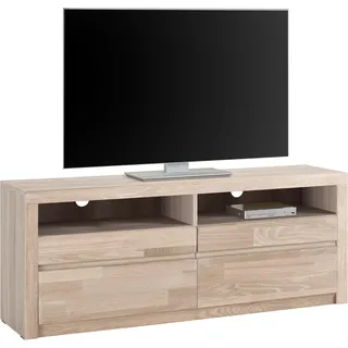 Lowboard OTTO HOME "Silkeborg", braun (eiche weiß gekalkt teilmassiv), B:140cm H:55cm T:35cm, Holz teilmassiv, Sideboards, Lowboard, Breite 140 cm