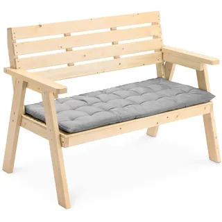 JEMIDI Bankauflage Sitzkissen für Bank - 120x40cm - Auflage Kissen Palettenkissen - Polsterauflage für Gartenbank Hollywoodschaukel - Hellgrau