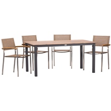 Bild Skye Garten-Essgruppe 5-tlg. Tisch Acaplan 160 x 90 cm beige/grau/silber
