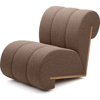DOMO-HOME Polstersessel CATCH ME | Komfortpolsterung Moderne Polstersessel | 3D-Strukturstoff und hohe Beständigkeit | Fotel mit Komfortpolsterung und stilvollen Holzdetails | Farbe braun - Braun