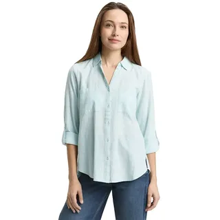 Tom Tailor With Slub Structure 1035247 Langarmbluse - New Blue Haze - 36