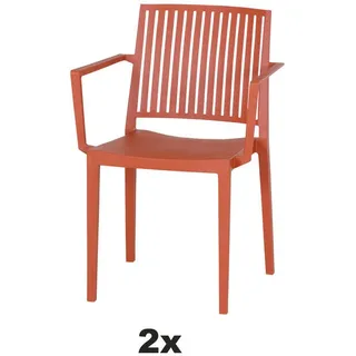 Siena Garden Stapelstuhl , Rot , Kunststoff , 57x80x56 cm , stapelbar, gastro- und objekttauglich, wetterbeständig, UV-beständig , Gartenmöbel, Balkonmöbel, Balkonstühle