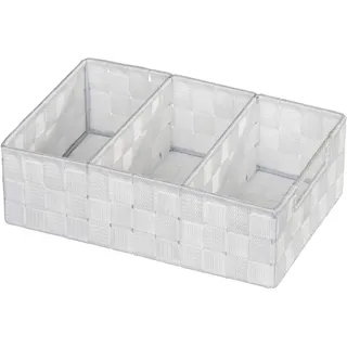 Wenko Organizer Adria Aufbewahrungskorb mit 3 Fächern 32 x 21 x 10 cm weiß