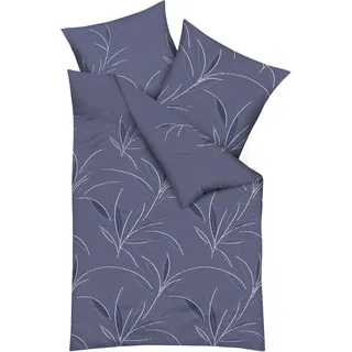 Bettwäsche KAEPPEL "Organic", blau, B/L: 135cm x 200cm, 1 Stk., 1 Stk., Mako-Satin, B/L: 80cm x 80cm, 2 Stk., Mako-Satin, Obermaterial: 100% Baumwolle, Bettwäsche, Bettwäsche