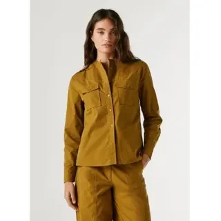 Pepe Jeans für Damen. PL3051426 Angy orangefarbenes Hemd (XS), Lässig, Baumwolle, Langarm