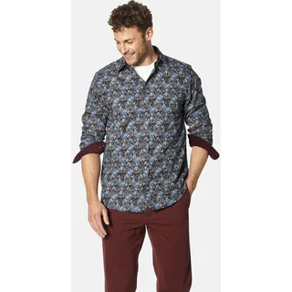 Langarmhemd BABISTA "Hemd CAROBUSSI", Herren, Gr. M, weit, blau (blau gemustert), Obermaterial: 100% Baumwolle CO., Hemden Langarmhemd