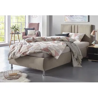 Westfalia Schlafkomfort Polsterbett »Elba« wahlweise mit LED-Beleuchtung, beige