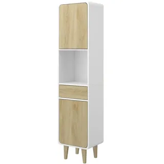 Vicco Arla Hochschrank 40 x 161 cm Weiß/Eiche Holzwerkstoff