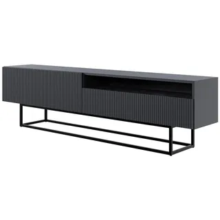 Selsey Veldio TV-Lowboard 175 cm Schwarz Metall/MDF