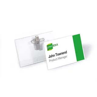 Durable Namensschilder mit Kombiklemme 54 cm, 50 Stück, transparent, 810119