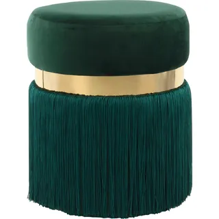 Kayoom Sitzhocker »Hocker Rebecca 925, Sitzpouf in runder Form,mit samtigem Bezug« 1 Stk. tlg. pflegeleicht, modern, vielseitig verwendbar, Sitzfläche gepolstert, grün