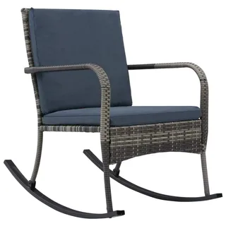 Garten-Schaukelstuhl Poly Rattan Anthrazit - Grau