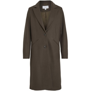 Vila Damen Vivalji Long Coat - Noos Wollmantel, Crocodile, 44 EU