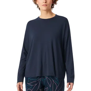 Schiesser Damen Schlafshirt Langarm Modal-Mix + Relax Nachthemd, Nachtblau_182051, 38