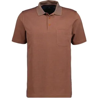 Ragman Poloshirt mit dezentem Muster - Braun