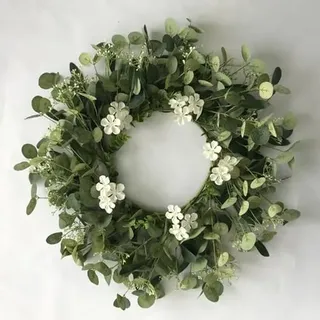 Osterkranz Frühling mit Blumenkranz- Dekorativer Tisch-Kranz Osterdekoration, Tischkranz Kranz aus Zweigen Naturkranz als Türkranz nutzbar, stylische Osterdekoration (Geld Blatt,45 cm)