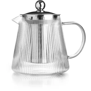 Ibili Elegante Glas-Teekanne mit Filter, Borosilikat, 800 ml