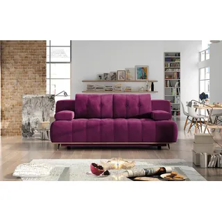 Schlafsofa 3er Sitz Sofas Zimmer Möbel Bett Dreisitzer Couch Polster Design Sofa - Lila
