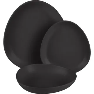 BERLINGERHAUS Dining-Tellerset 18-tlg. Matte Black Collection BH-10021 - Schwarz