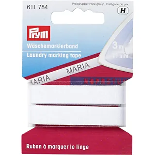 Prym 611784 Wäschemarkierband CO aufbügelbar 11 mm weiß