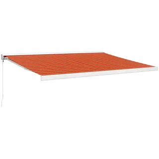 Markise Einziehbar Orange und Braun 4x3 m Stoff und Aluminium - Orange