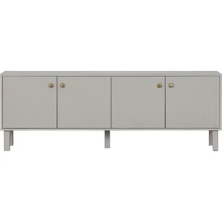 Woood Madu TV-Kommode Lowboard 160 cm Grau Massivholz/Holzwerkstoff