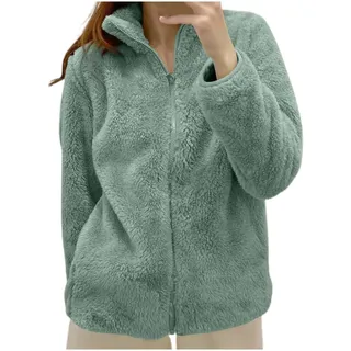 Nuqqichongtian Teddyjacke Damen Winter Teddyfleece Jacke Winterjacke Thermal Warm Teddy Wintermantel Fleecejacke Flauschig Plüschjacke Outdoor Fleecemantel