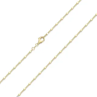 Würfel Kette Silber 925 für Damen vergoldet in 40-70cm Länge K72 | Feine Goldkette aus Sterlingsilber von MATERIA by Matthias Wagner