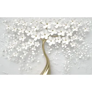 Magnetmatte für Heizkörperverkleidung, weiße Blumen, 60x100cm