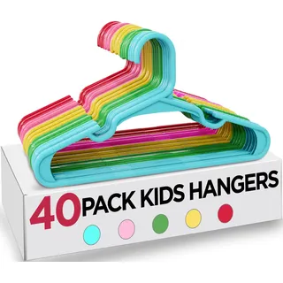 Utopia Home Packung mit 40 Kinderkleiderbügeln - 11,5“ Baby- und Kinderkleiderbügel aus Kunststoff für den Kleiderschrank, Für den täglichen Gebrauch, Mehrfarbig