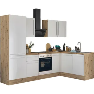 kochstation Winkelküche Florida L-Form 270 x 165 cm weiß