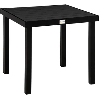 Gartentisch 4 Personen Kompakter Esstisch Pflegeleichter Aluminiumtisch Gartenmöbel Kunststoff Schwarz 80X80X74Cm - Schwarz