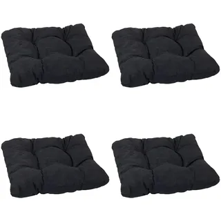 Beo Sitzpolster Gartenstuhl 36x36 atmungsaktiv | Made in EU | Gestepptes Outdoor Stuhlkissen waschbar | UV-beständiges Sitzkissen Stuhl ohne Ausbleichen | 4er Set Sitzkissen Bank in Anthrazit