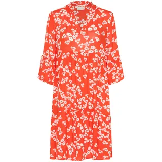 Midikleid KAFFE "Damen Kleid KAhera", Damen, Gr. 36, N-Gr, rot (rot, chalk, rot petit fleur), Obermaterial: 100% Viskose LENZING ECOVERO CV LenzEcov., Kleider Midikleid