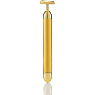 InnovaGoods - Hochfrequenz-Gesichtsmassagegerät T-Vibe, 6000 v.p.m. Anti-Aging Vibrationen, Fördert Cremes & Seren Aufnahme, Entspannt Gesichtsmuskeln, Gold,