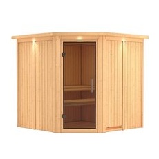 KARIBU Sauna »Vöru«, für 4 Personen, ohne Ofen - beige