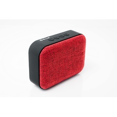 Bild Callisto Bluetooth Lautsprecher Klein, Ultrakompakte Musikbox Bluetooth, Stoffdesign, Radio Bluetooth Box, Freisprecheinrichtung, USB, MicroSD/TF, MicroUSB-Aux-Anschluss, Rot