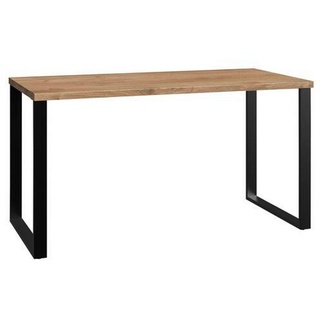 Mid.you Schreibtisch in Eichefarbe , Eichefarben , Metall, Holzwerkstoff , Kufe , 70x74x140 cm , BQ - Bündnis für Qualität, Made in Germany, DIN EN ISO 9001 , Holzmöbel, Holztische, Schreibtische Holz, Kinderschreibtische Holz