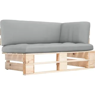 The Living Store Outdoor-Ecksofa Paletten Kiefernholz Imprägniert - Grau