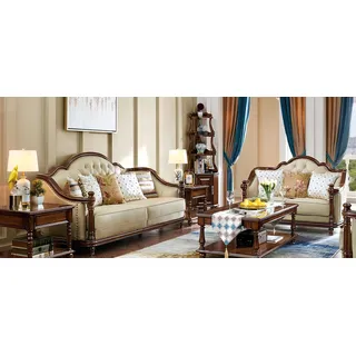 Klassische Design Sofagarnitur 3+2 Sitzer Garnitur Sofa Luxus Sofas 2 tlg Set - Beige