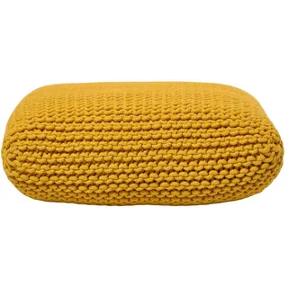 Homescapes Strick-Pouf senfgelb, Bodenkissen 70/70/20 cm , Textil , Uni , Quadratisch , 70x20x70 cm , Wohnzimmer, Sessel, Hocker & Hockerbänke, Poufs