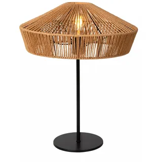 Tischlampe Papier Schwarz Modern 50 cm E27 Schlafzimmer Tischleuchte Nachttisch