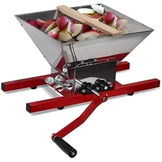 7L Obstmühle Edelstahl Apfelpresse Traubenmühle Maischemühle Fruchtbrecher Pulper Mühle mit Handkurbel für Apfelwein