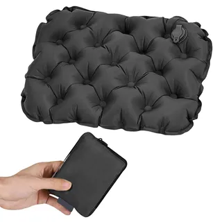 CHSZSH 1 Stück Aufblasbares Sitzkissen, Nylon-Tpu, Outdoor-Camping-Sitzkissen, Schwarz, 30x40 cm