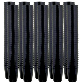 MIJOMA Unzerbrechliche Schnapsgläser aus Kunststoff, Robuste Shotgläser. Jello Shots, Desserts, Party, Hochzeit, Geburtstag. Geschirrspülergeeignet, Wiederverwendbar. 29ml (Schwarz, 320 Stück)