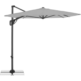 Doppler Ampelschirm , Hellgrau , Metall, Textil , 200x300 cm , 360° drehbar, lichtecht, regenabweisend, UV-beständig , Sonnenschutz, Sonnenschirme