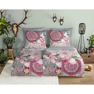 Hip Bettwäsche mit Mandalas und Blumen - Inaya - 155x220 cm - Flanell/ Biber - Bunt